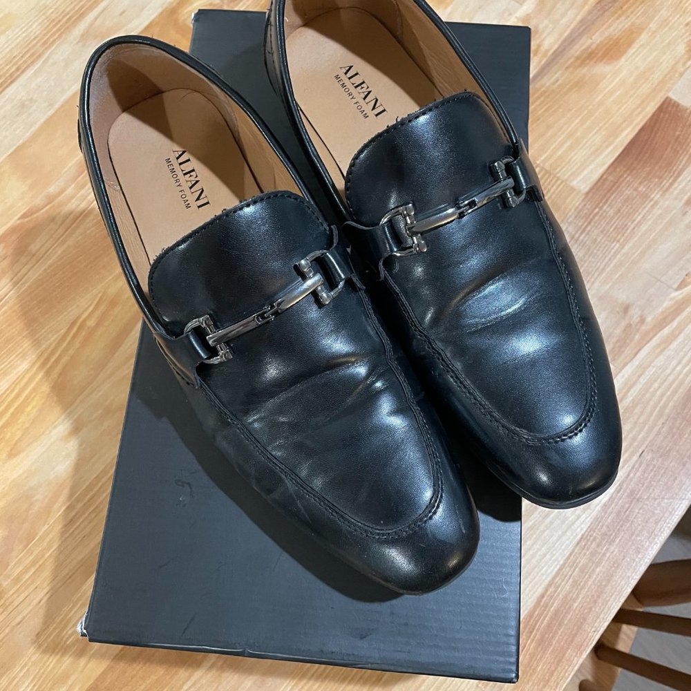 Black Leather Alfani Dress Shoes - Slip On